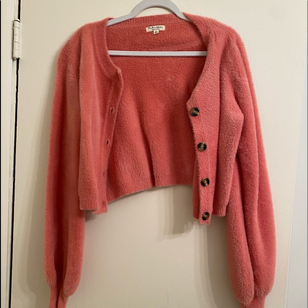 For Love & Lemons Whitney faux mohair cardigan